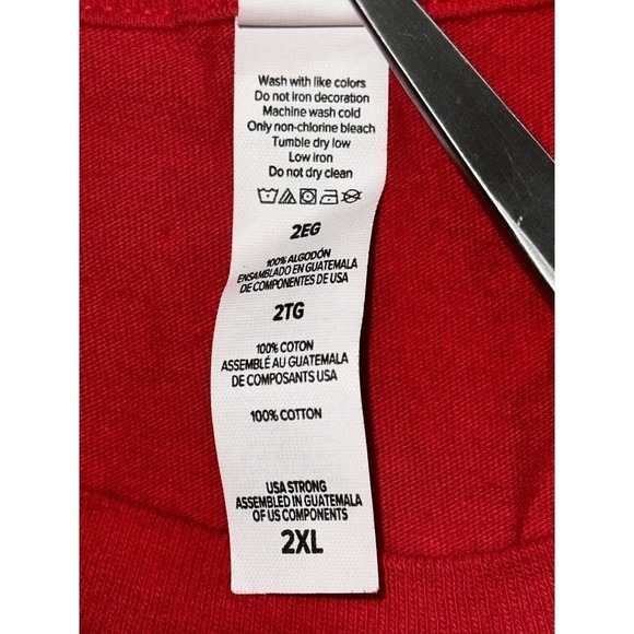 Bella Canvas Unisex Crew Neck Red Shirt Size 2XL - Picture 3 of 7